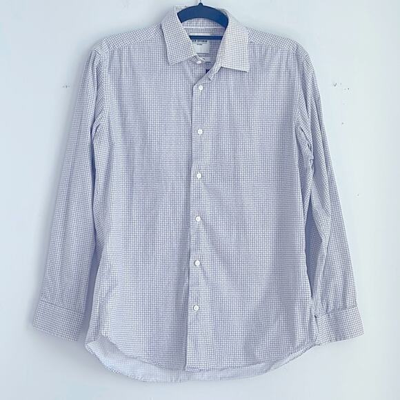 Ben Sherman Tailored Slim Fit geometric print long sleeve button up dress shirt - Picture 1 of 6